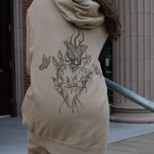 Organic Cotton Oversized Terry Hoodie Three of Swords